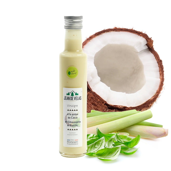 Vinaigre de Pulpe de Coco, Citronnelle et Basilic