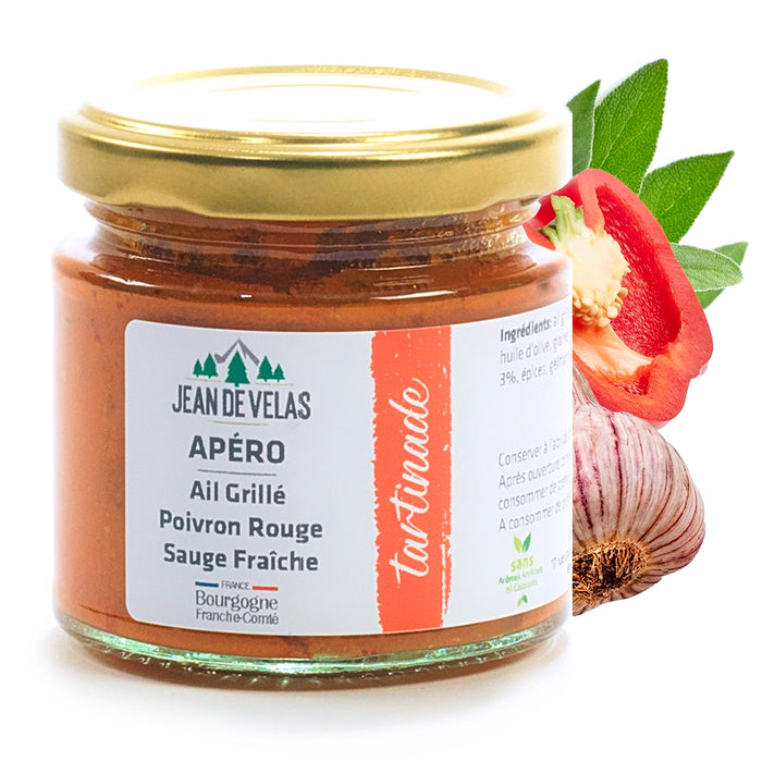Idées apéro : Tartinade Ail grillé, Poivron Rouge et Sauge fraîche