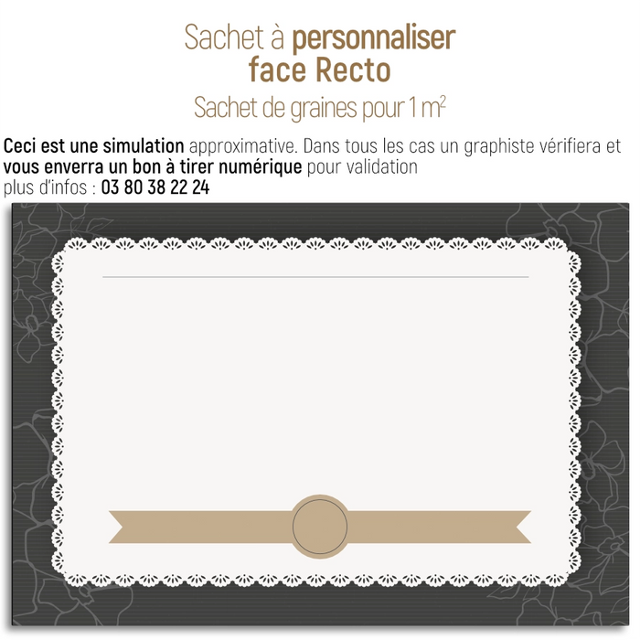 Sachet de graine personnalisé anniversaire dentelle