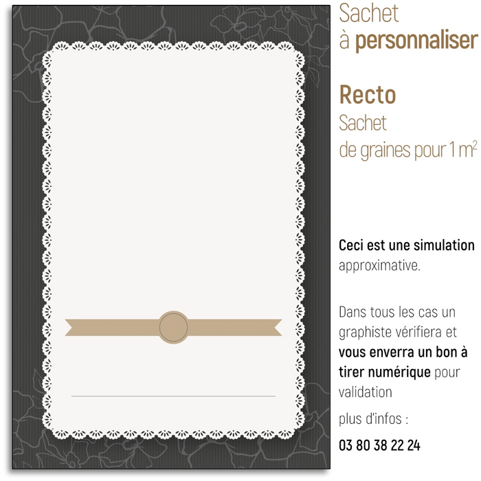 Sachet de graine personnalisé anniversaire dentelle