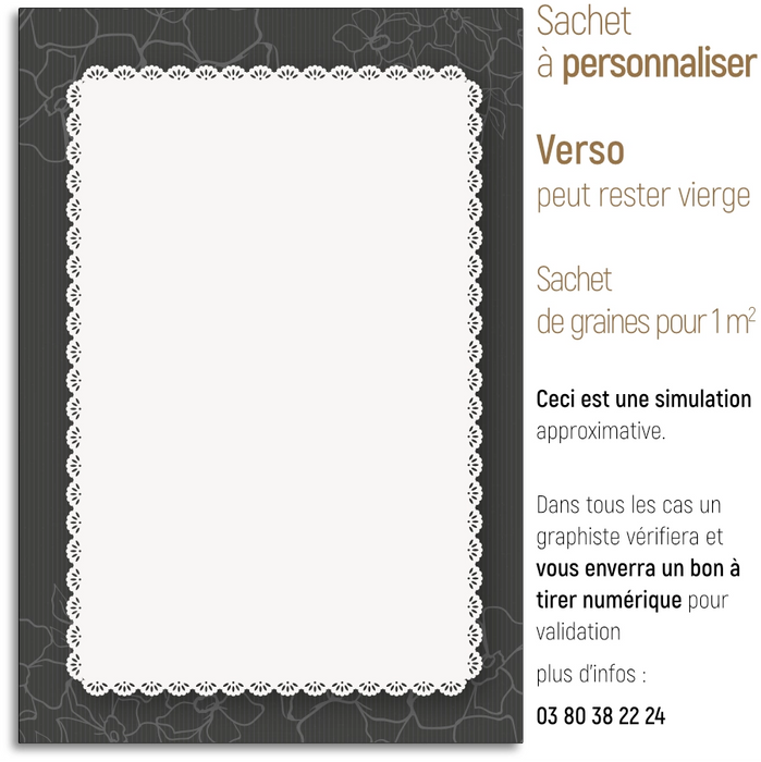 Sachet de graine personnalisé anniversaire dentelle