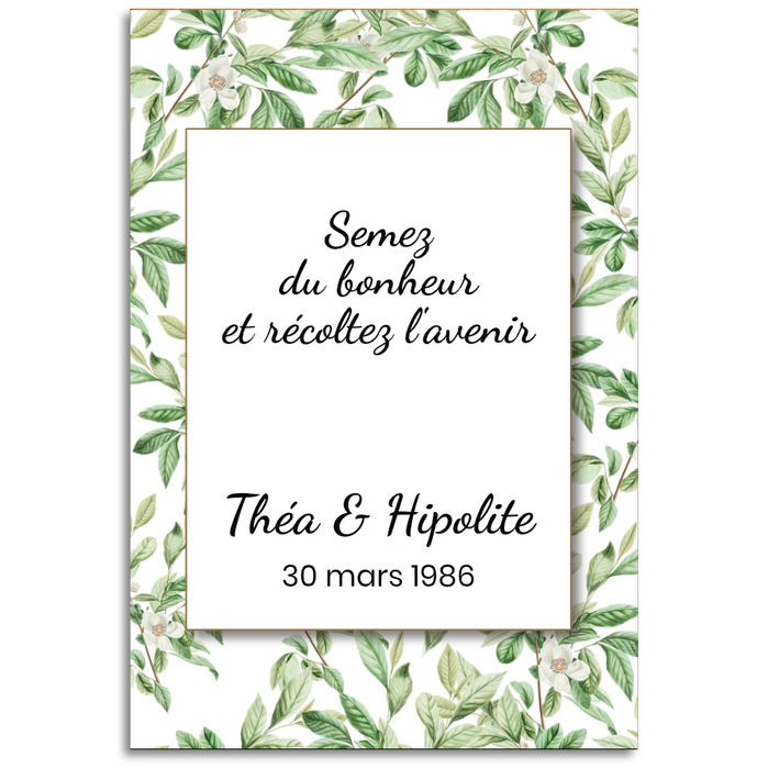 Sachet de graine personnalisé mariage champêtre chic