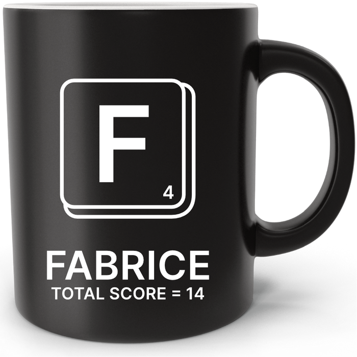 Mug personnalisé Scrabble Lettre F