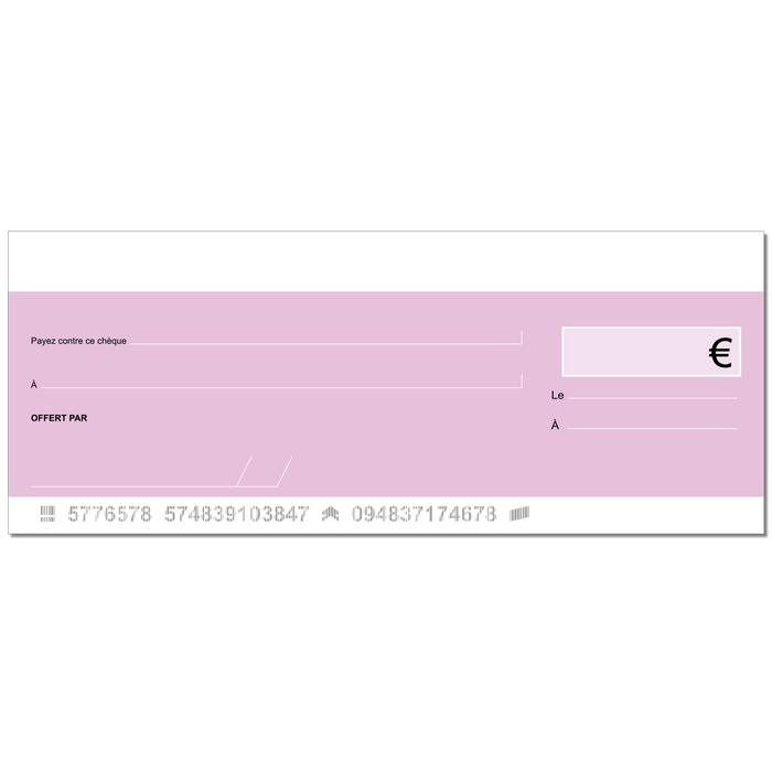 Chèque géant template personnalisable entièrement amour rose pastel