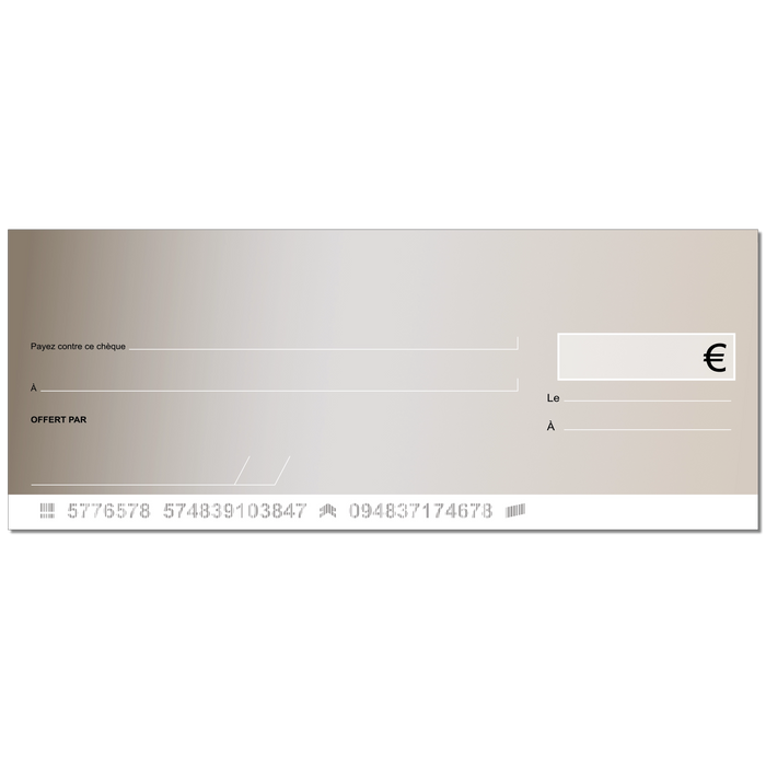 Template gros cheque gagnant vierge à imprimer argent intégral