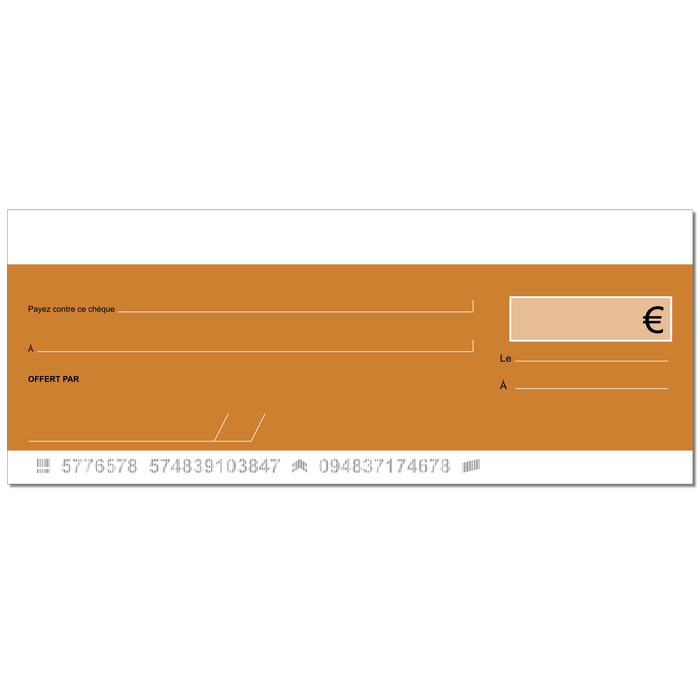 Modèle cheque geant factice bronze