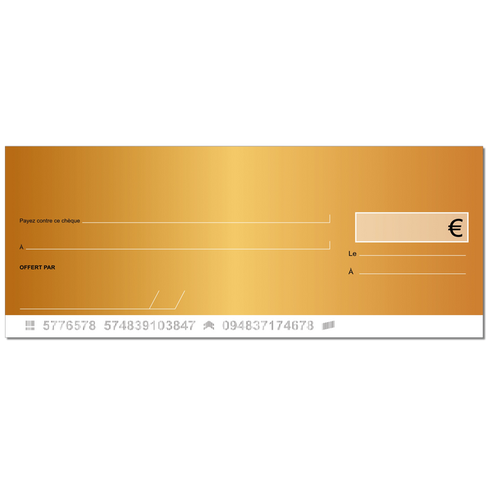 Chèque géant Modèle gagnant bronze deuxième