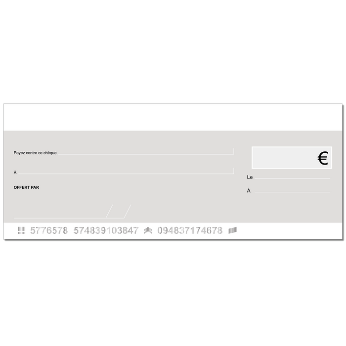 Modèle de gros chèque gagnant gris simple et personnalisé
