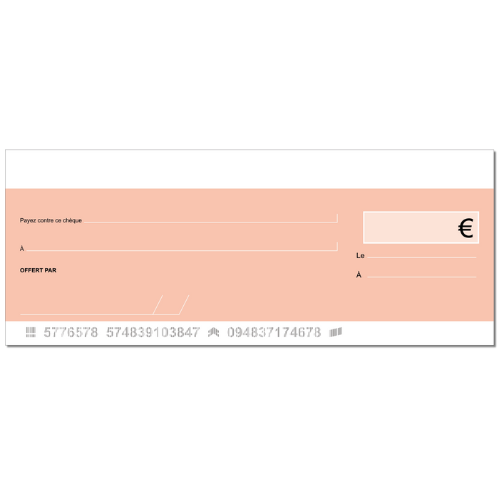 modèle gratuit Cheque geant carton rose wedding mariage pastel naturel