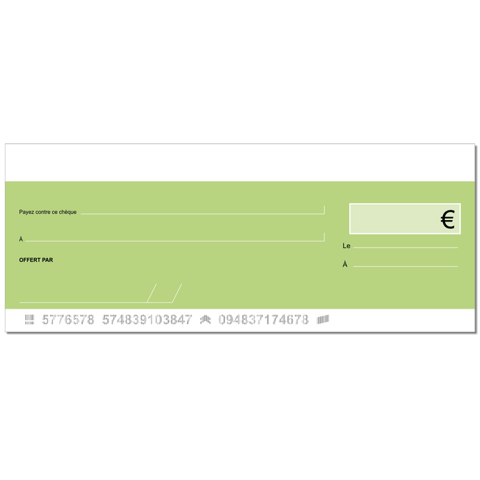 Template chèque gagnant factice écologique à imprimer en gros