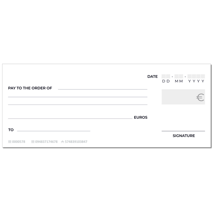 Gros Chèque gagnant gris anglais