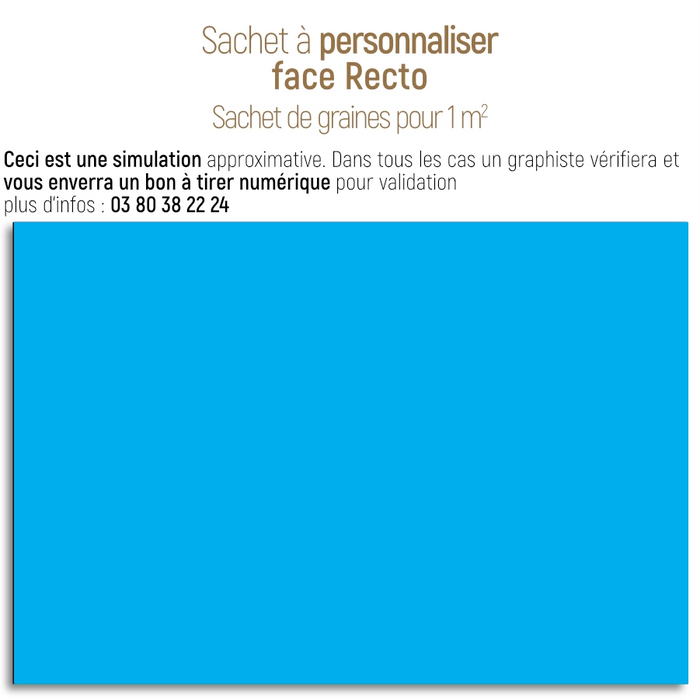 Sachet de graine personnalisé moderne uni bleu-ciel