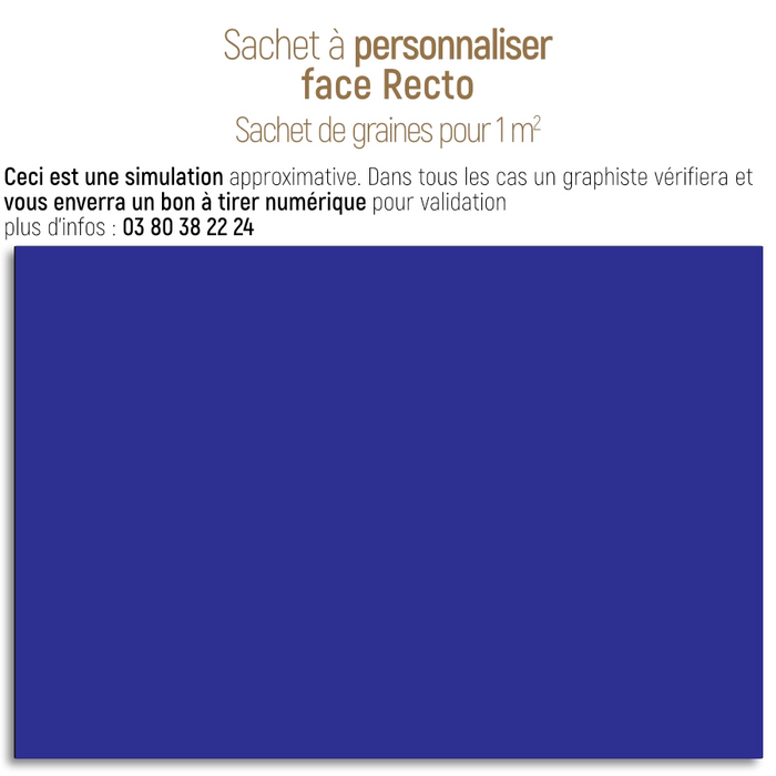 Sachet de graine personnalisé moderne uni bleu foncé