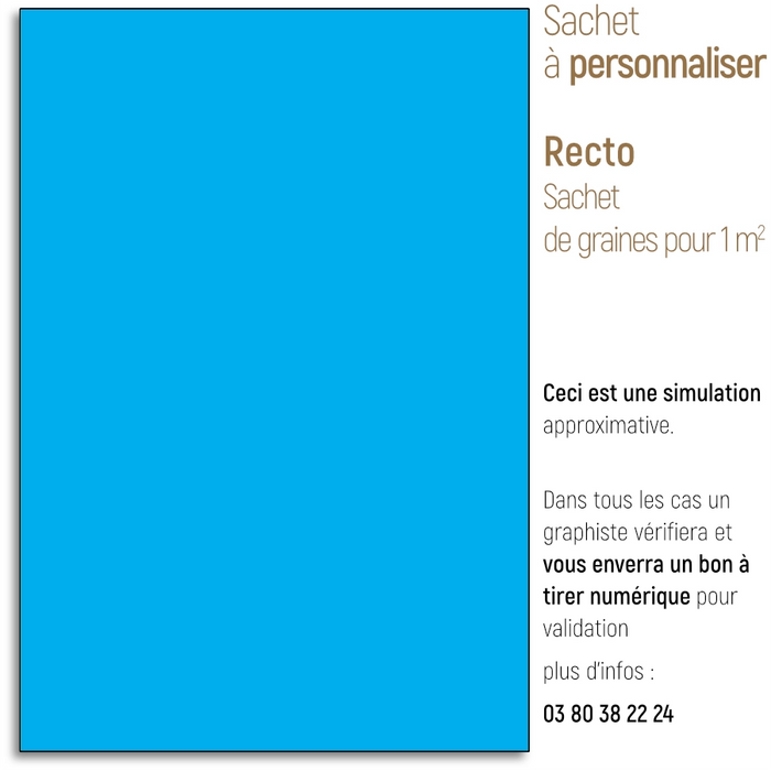 Sachet de graine personnalisé moderne uni bleu-ciel