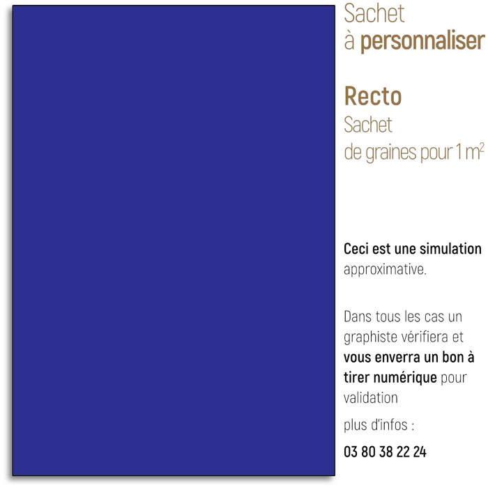 Sachet de graine personnalisé moderne uni bleu foncé