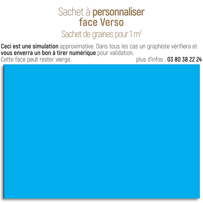 Sachet de graine personnalisé moderne uni bleu-ciel