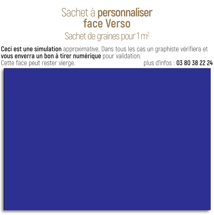 Sachet de graine personnalisé moderne uni bleu foncé