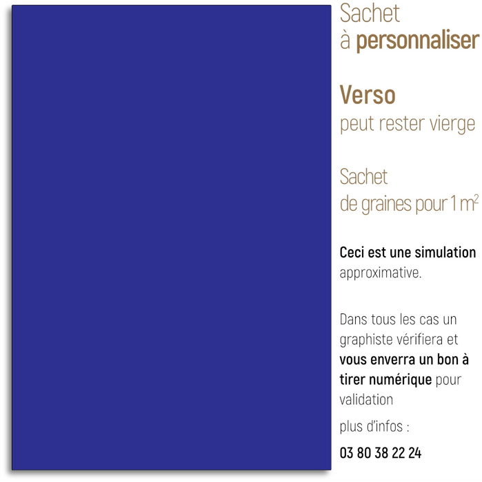 Sachet de graine personnalisé moderne uni bleu foncé