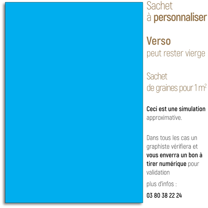 Sachet de graine personnalisé moderne uni bleu-ciel