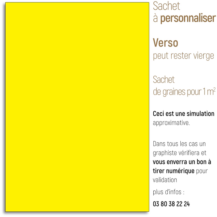 Sachet de graine personnalisé moderne uni jaune