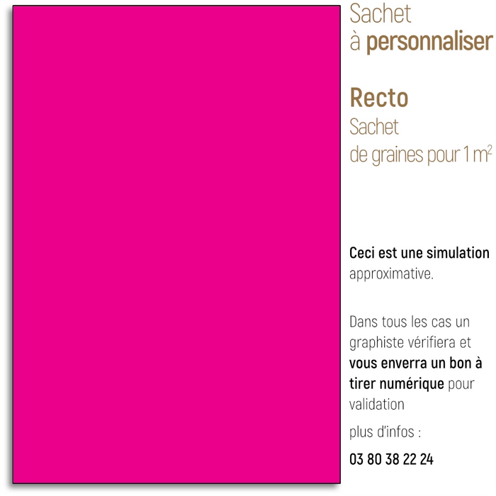 Sachet de graine personnalisé moderne uni magenta
