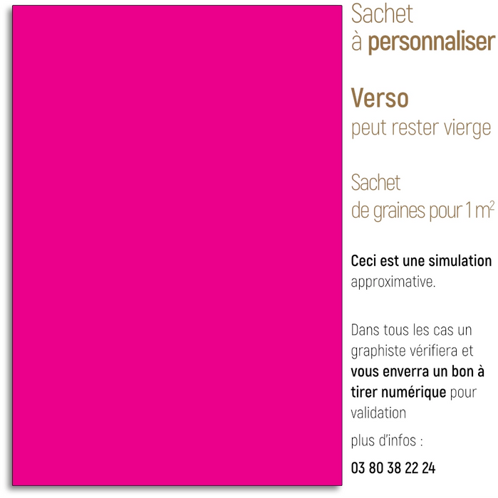 Sachet de graine personnalisé moderne uni magenta