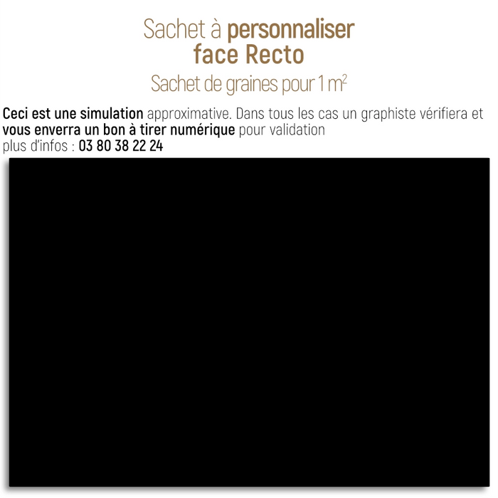 Sachet de graine personnalisé moderne uni noir