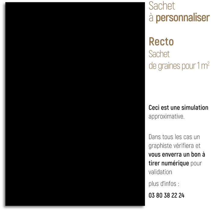 Sachet de graine personnalisé moderne uni noir