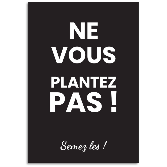 Sachet de graine personnalisé moderne uni noir