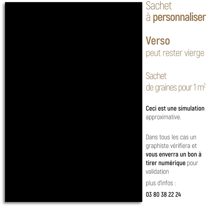 Sachet de graine personnalisé moderne uni noir