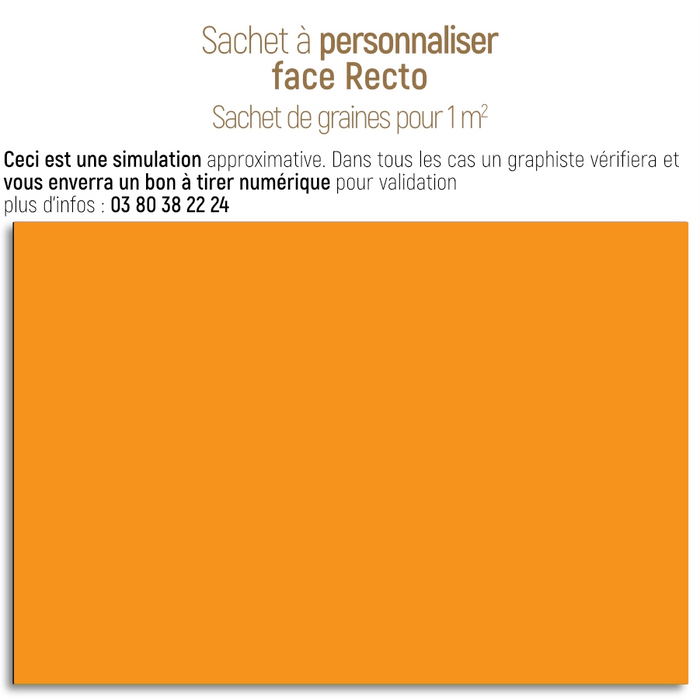 Sachet de graine personnalisé moderne uni orange