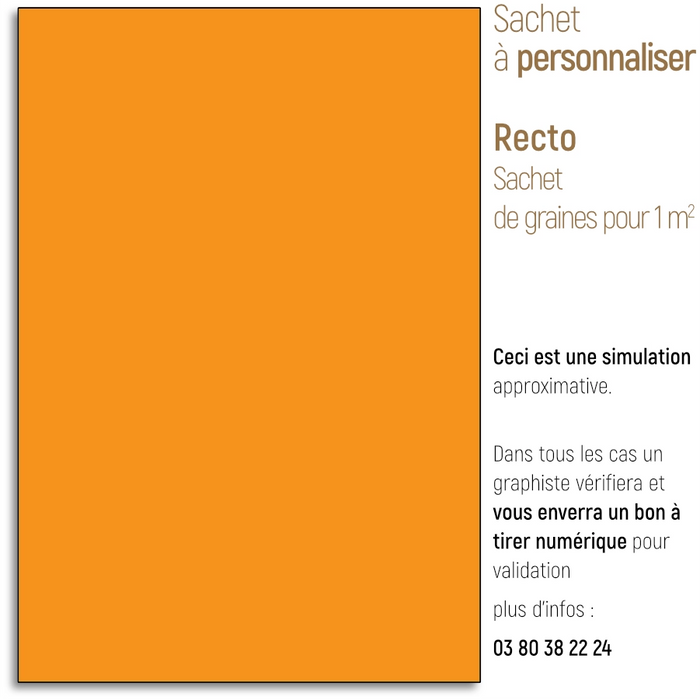 Sachet de graine personnalisé moderne uni orange