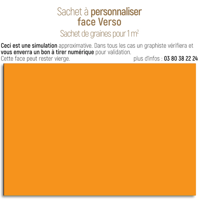 Sachet de graine personnalisé moderne uni orange