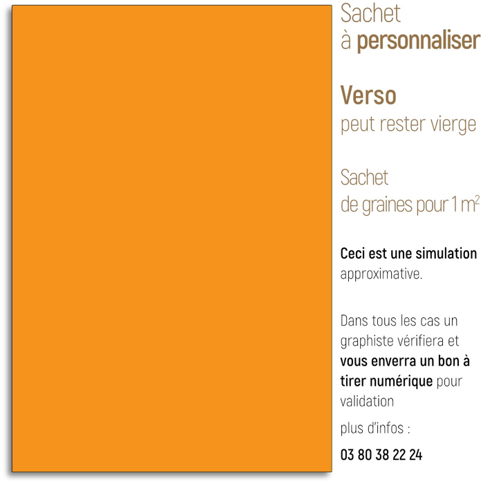 Sachet de graine personnalisé moderne uni orange