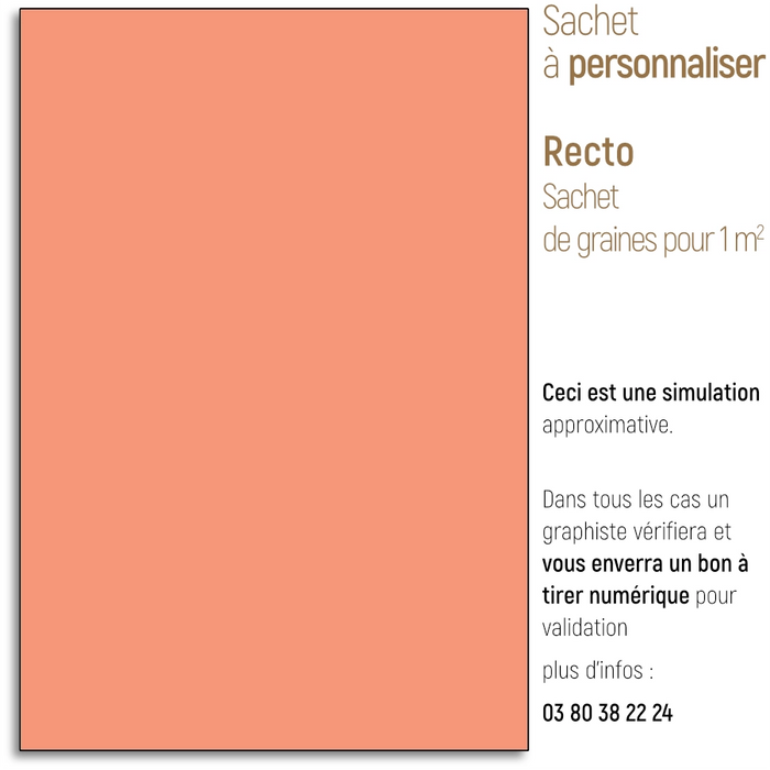 Sachet de graine personnalisé moderne uni rose saumon