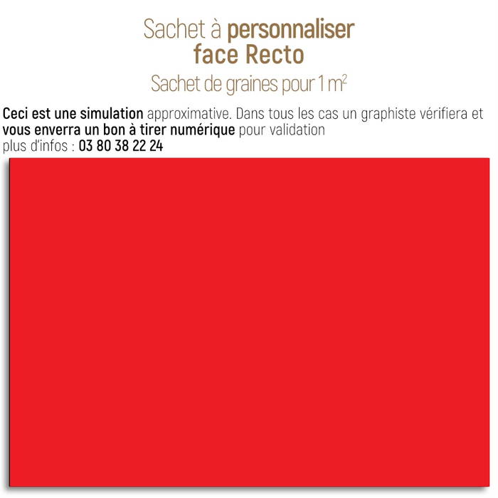 Sachet de graine personnalisé moderne uni rouge