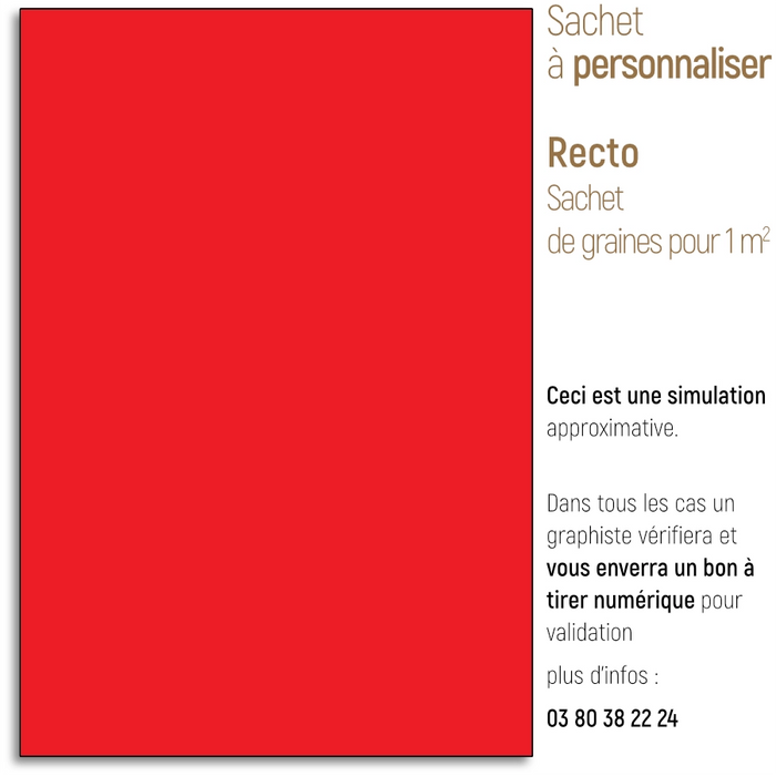 Sachet de graine personnalisé moderne uni rouge