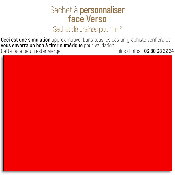 Sachet de graine personnalisé moderne uni rouge