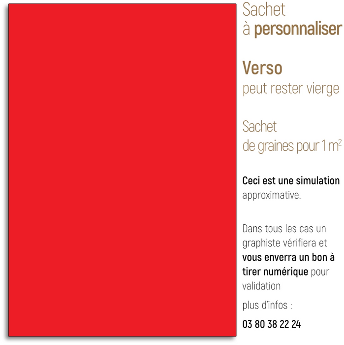 Sachet de graine personnalisé moderne uni rouge