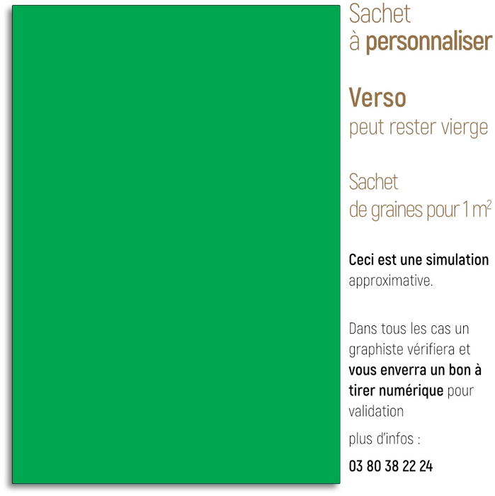 Sachet de graine personnalisé moderne uni vert