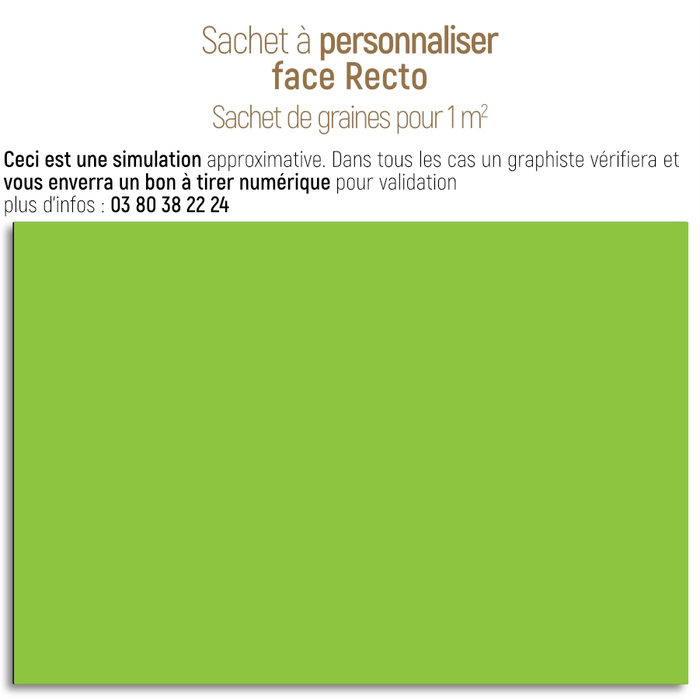 Sachet de graine personnalisé moderne uni vert pomme