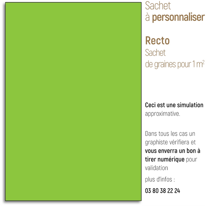 Sachet de graine personnalisé moderne uni vert pomme