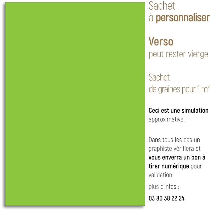 Sachet de graine personnalisé moderne uni vert pomme