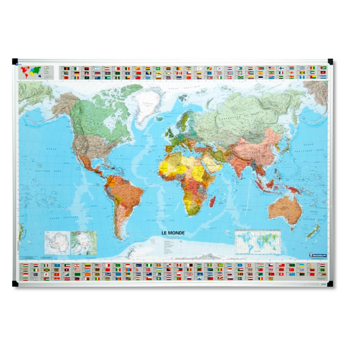 Tableaux effaçable : carte du monde Michelin - Bien-stocker