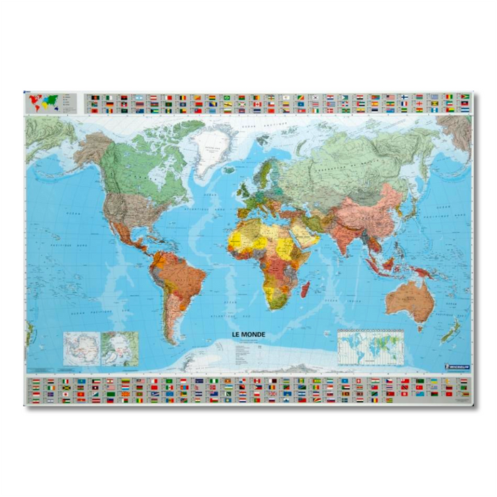Tableaux effaçable : carte du monde Michelin - Bien-stocker