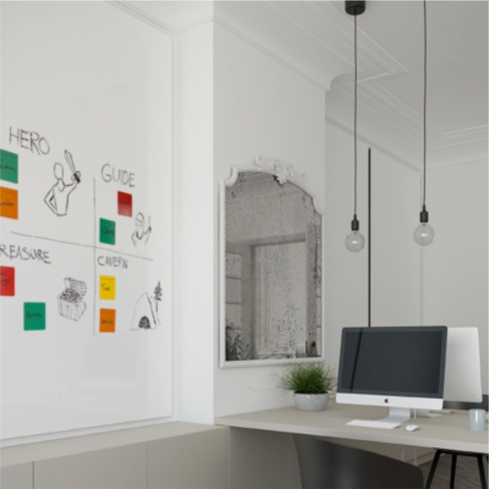 Tableau blanc mural sans cadre - Bien-stocker