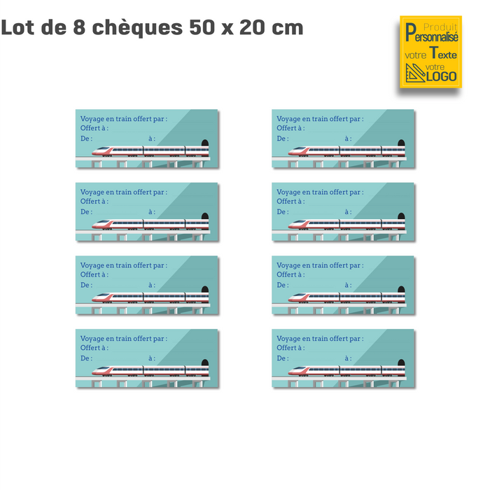 Faux billet de train géant personnalisé modèle ticket bleu - Bien-stocker
