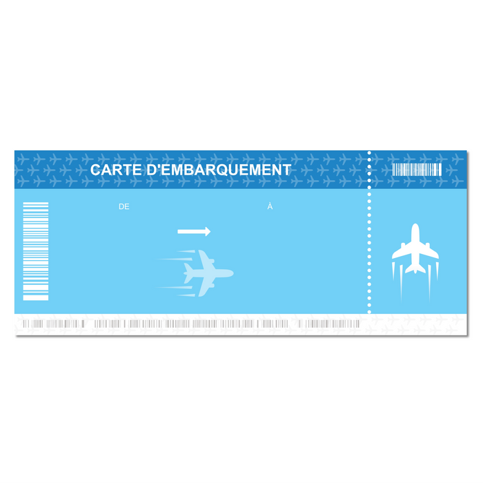 Billet d'avion factice géant personnalisé modèle carte embarquement - Bien-stocker