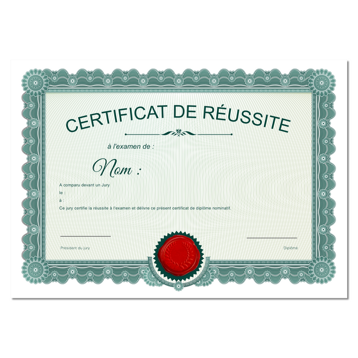 Mon diplome vierge : faux diplome personnalisé ancien vert - Bien-stocker