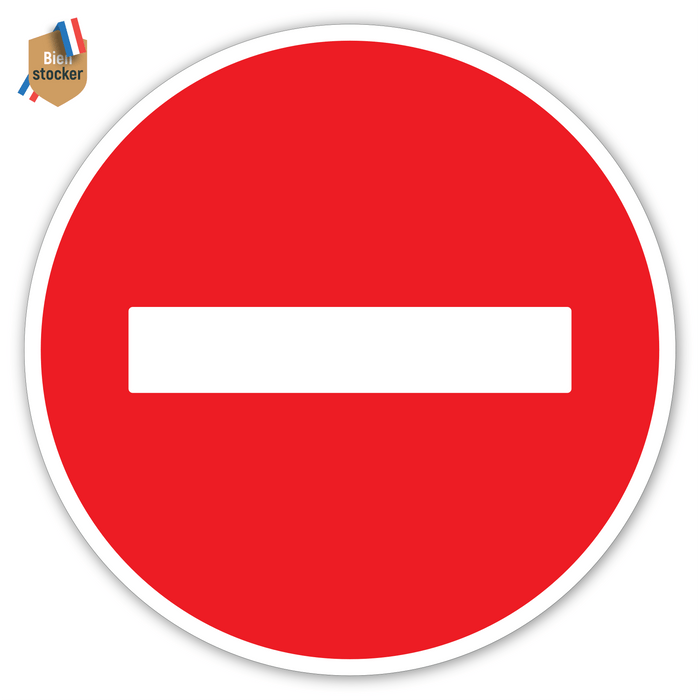 Sticker mural panneau sens interdit - Bien-stocker